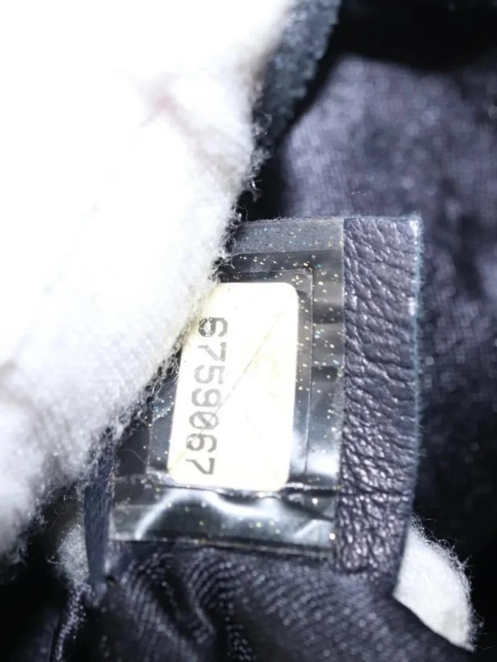 CHANEL Matelasse Backpack Satin Navy CC Auth 154704